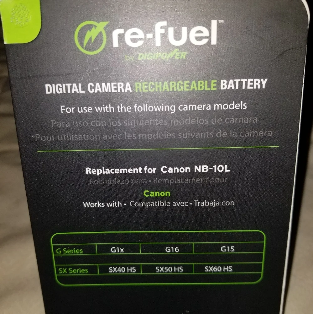 Digipower -Re-Fuel Rechargeable Lithium-Ion Replacement Battery for Canon NB-10L
